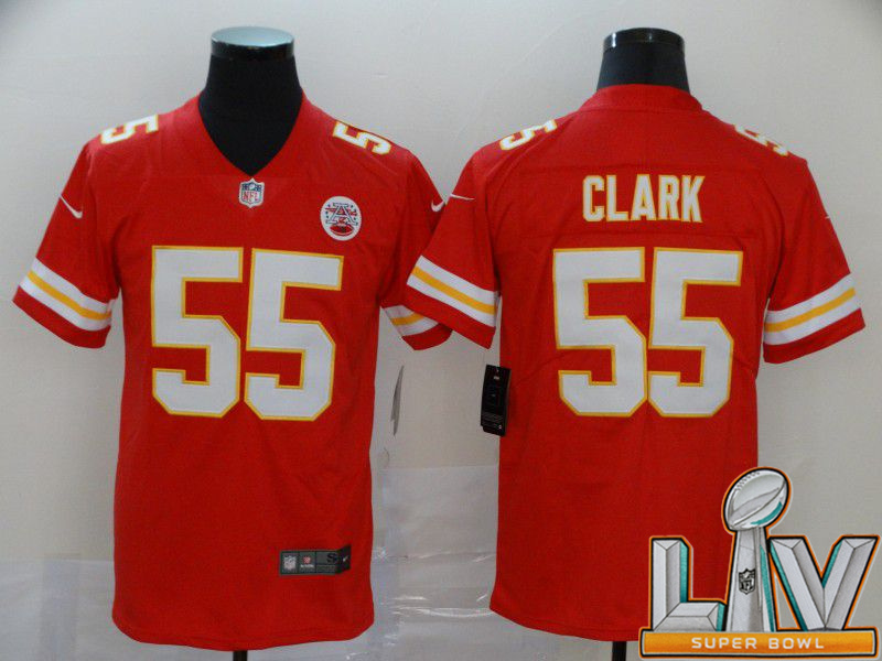 Super Bowl LV 2021 Men Kansas City Chiefs #55 Clark Red Nike Vapor Untouchable Limited NFL Jersey